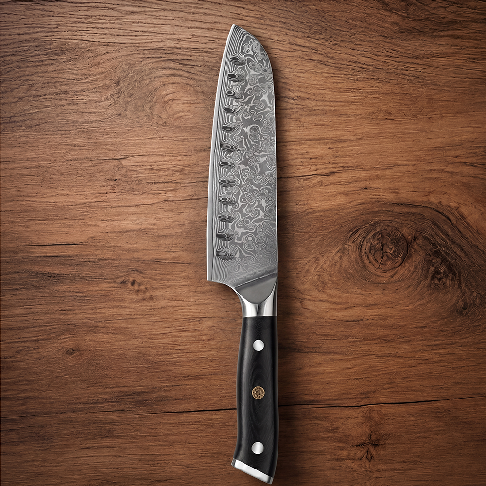 Morvillo Signature Santoku 170mm — 67-Layer Damascus Chef Knife