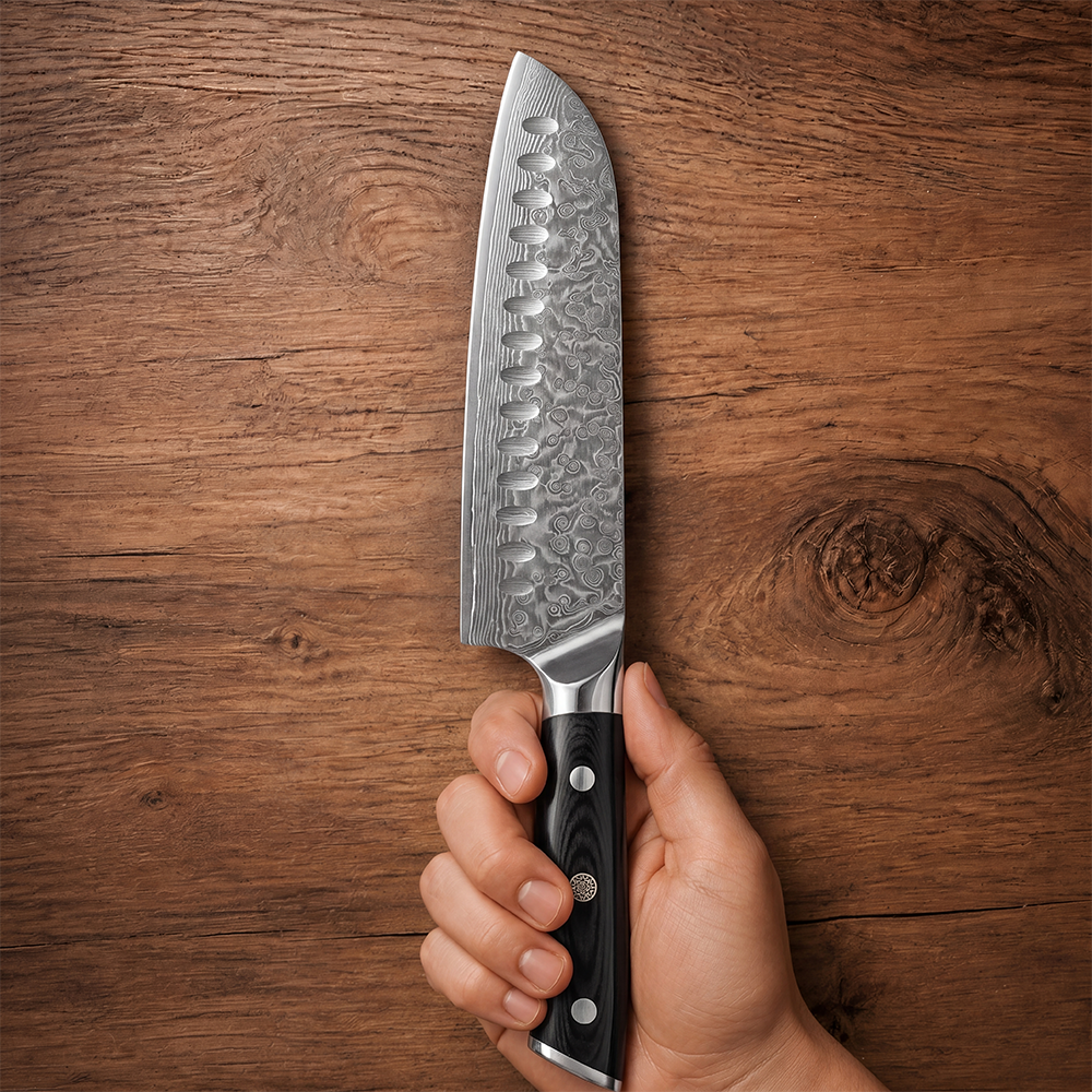 Morvillo Signature Santoku 170mm — 67-Layer Damascus Chef Knife