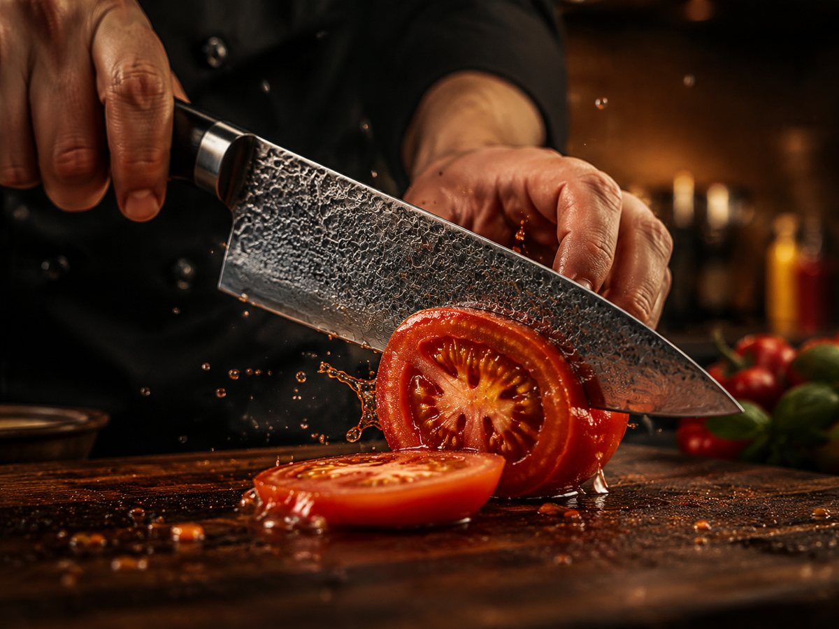 Knife in use