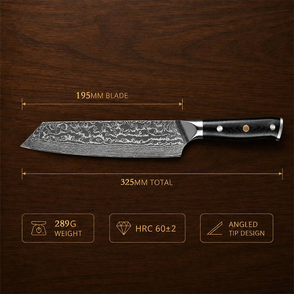 Morvillo Signature Kiritsuke 195mm — 67-Layer Damascus Chef Knife