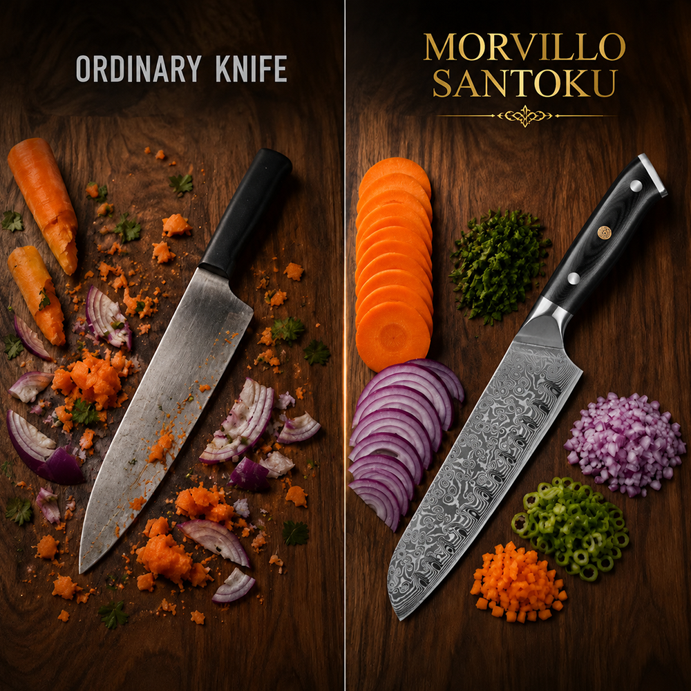Morvillo Signature Santoku 170mm — 67-Layer Damascus Chef Knife