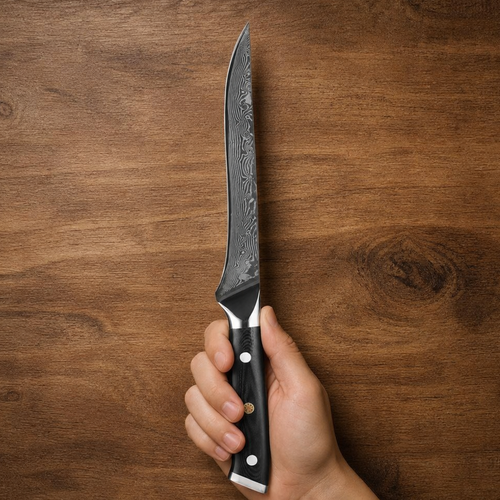 Morvillo Signature Honesuki 145mm — 67-Layer Damascus Boning Knife