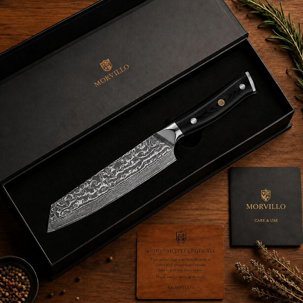 Morvillo Signature Kiritsuke 195mm — 67-Layer Damascus Chef Knife